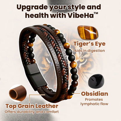 VibeHa™ Magnetic Therapy Top Grain Leather Slimming Bracelet